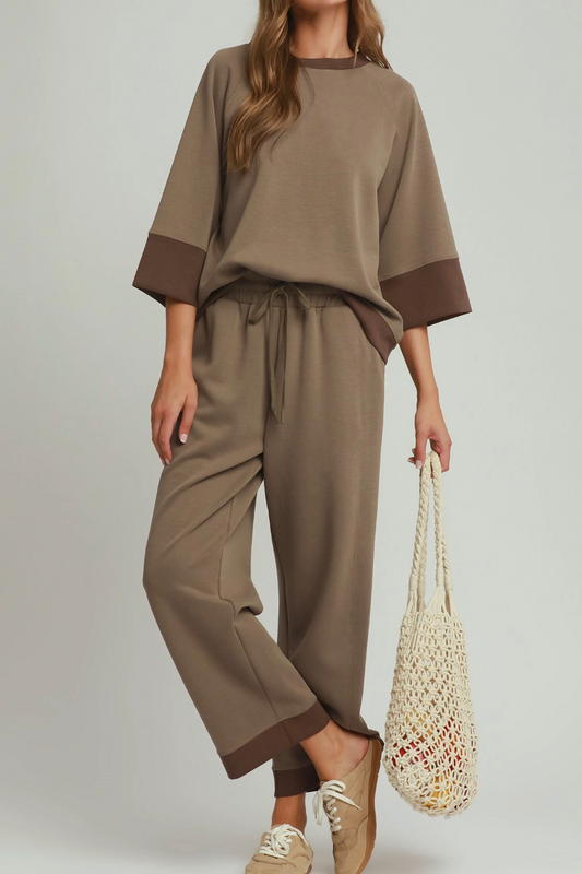 Easy Going Pant Set in Mocha
