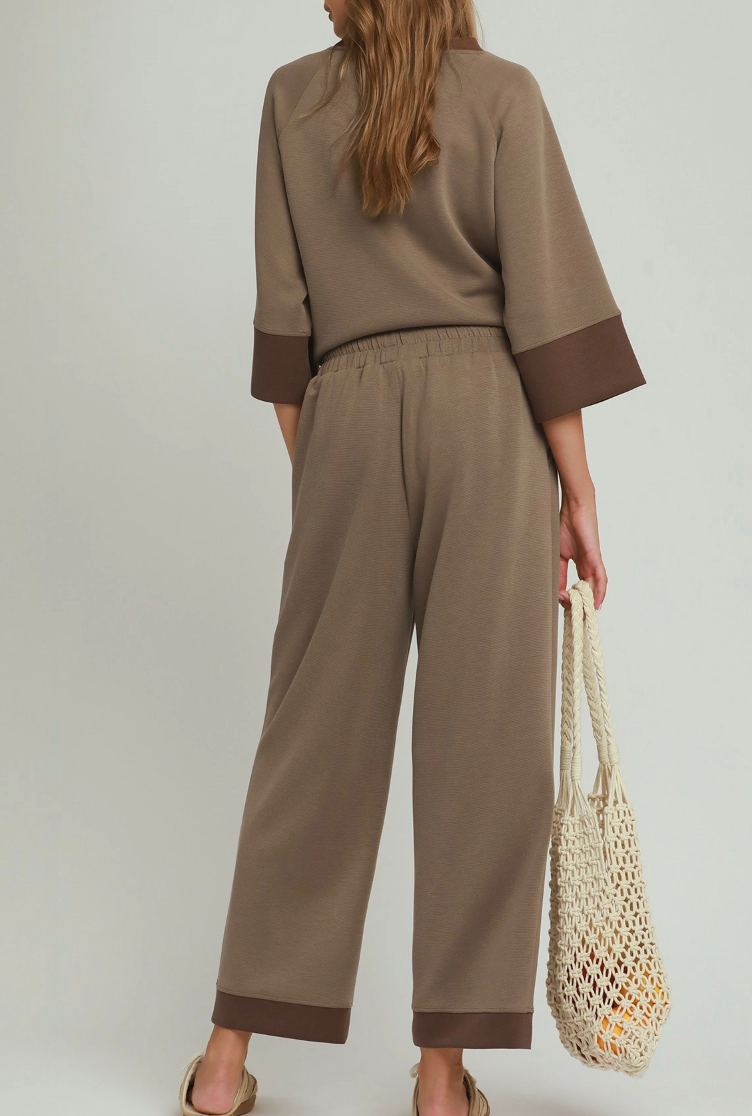 Easy Going Pant Set in Mocha