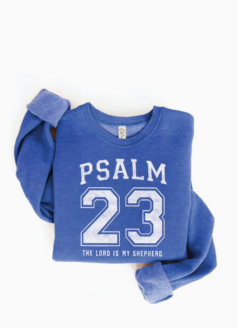 Psalm 23 Sweatshirt in Heather Blue