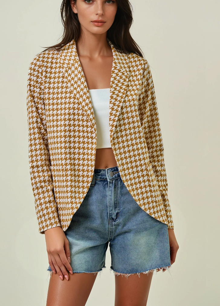 Fall For Me Houndstooth Blazer