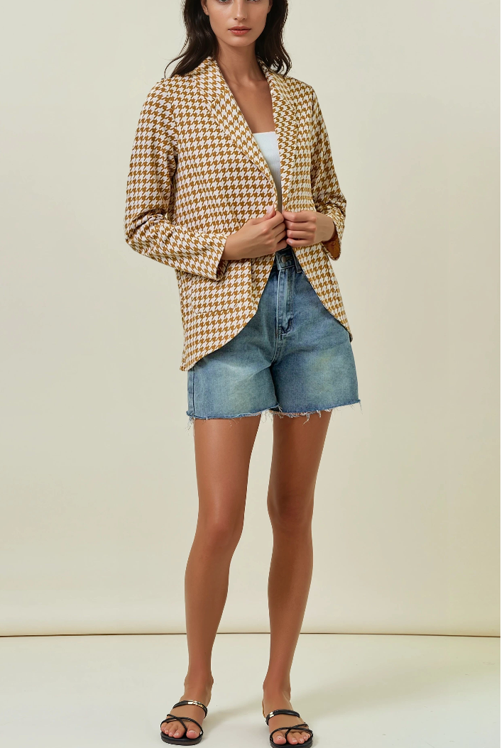 Fall For Me Houndstooth Blazer