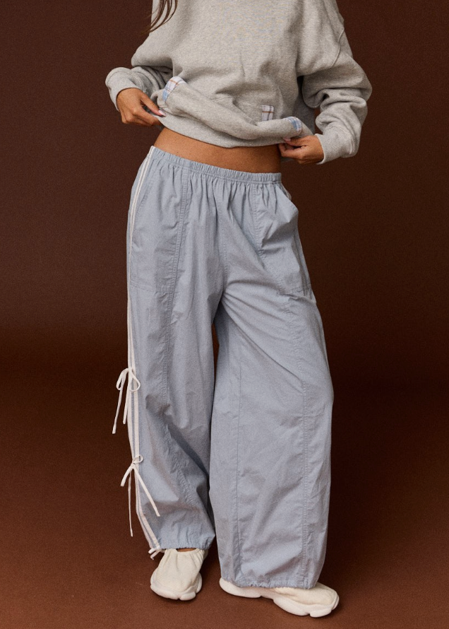 Callie Athletic Stripe Pants in Charcoal