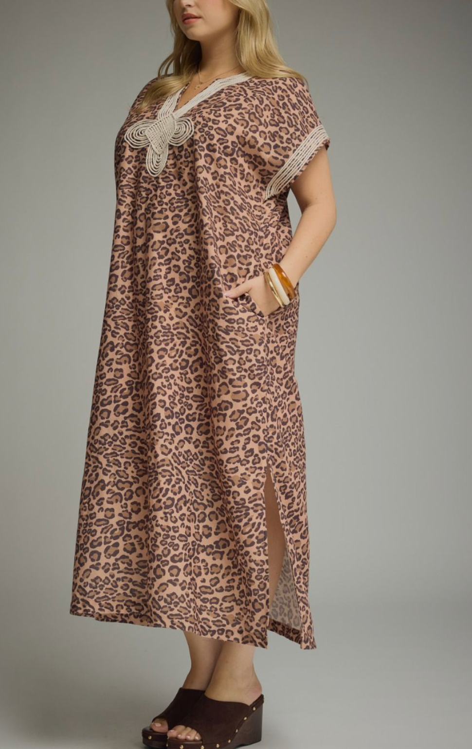 Wild Boho Midi Dress in Leopard
