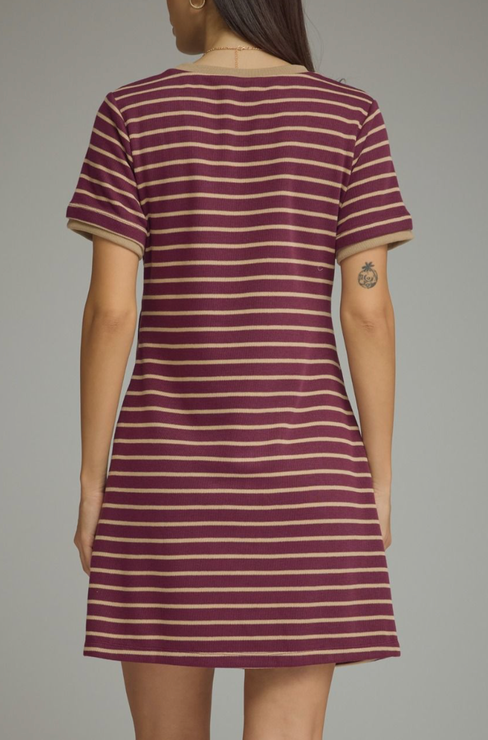 Stripe Society Dress in Plum