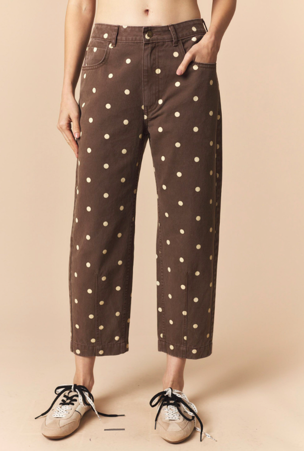 Polly Polka Dot Pants in Brown