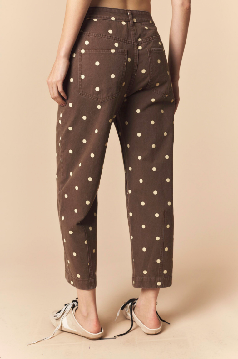Polly Polka Dot Pants in Brown