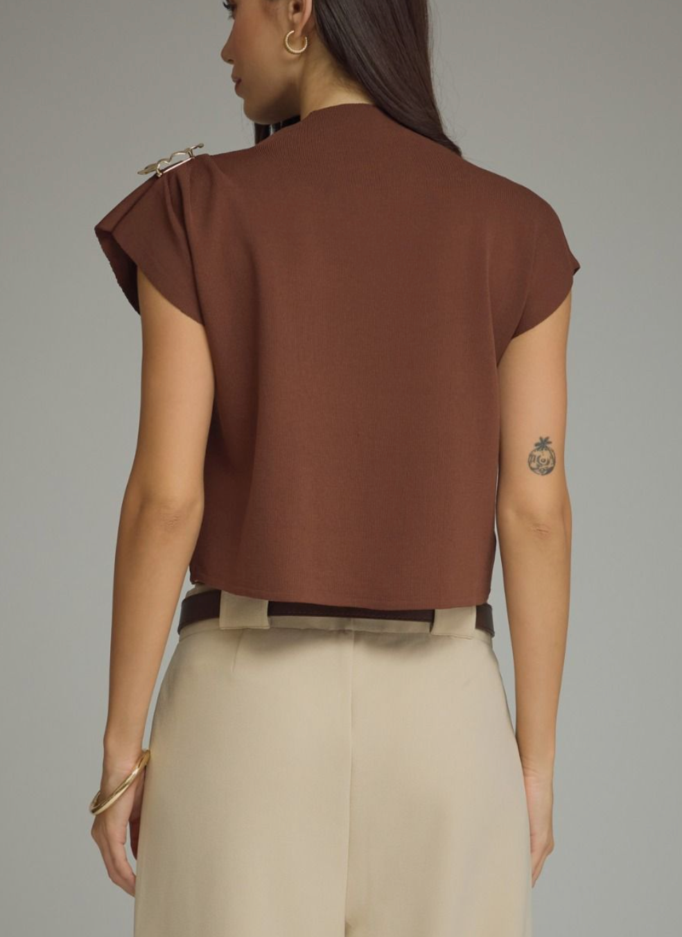 Posh Mindset Top in Brown