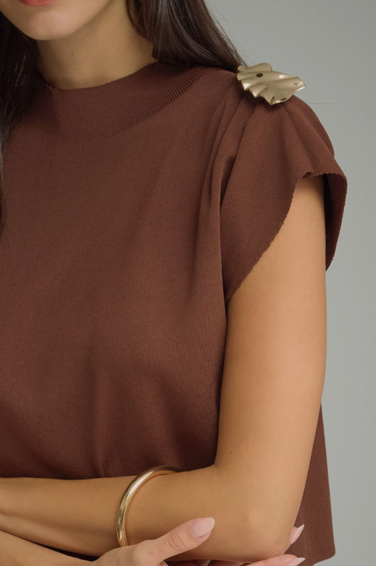 Posh Mindset Top in Brown