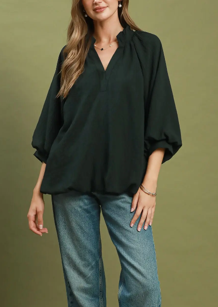 Fine in Forest Green Top