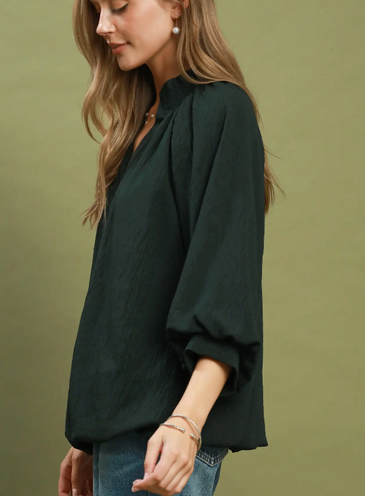 Fine in Forest Green Top