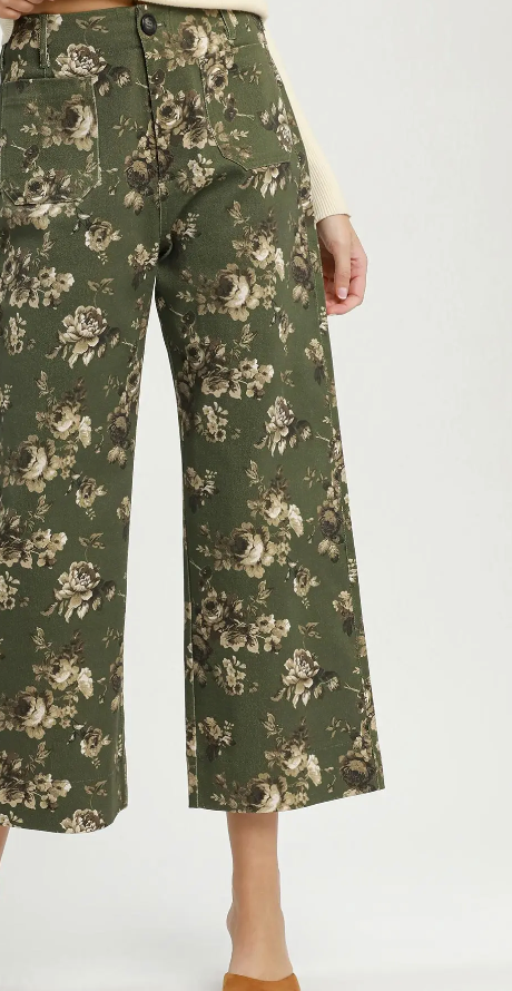 Fields of Flowers Pants in Olive