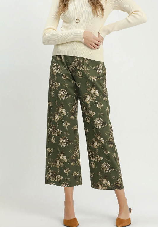 Fields of Flowers Pants in Olive