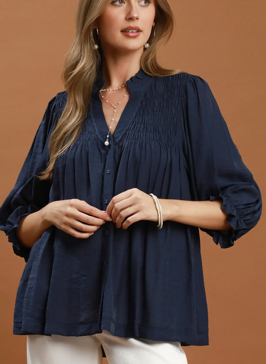 Lovely Lady Top in Navy