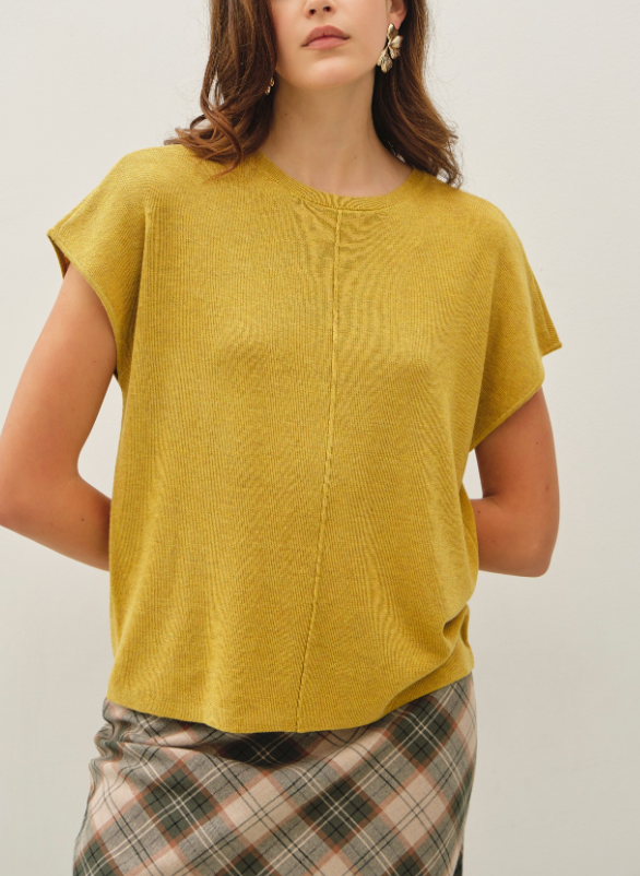 Hopeful Sweater Top in Mustard
