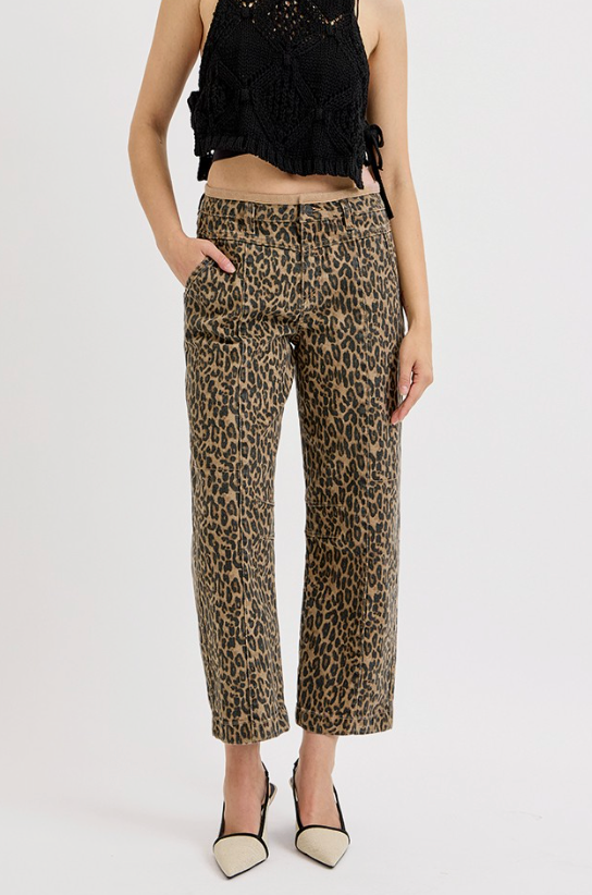 Relaxed Leopard Jean by Risen