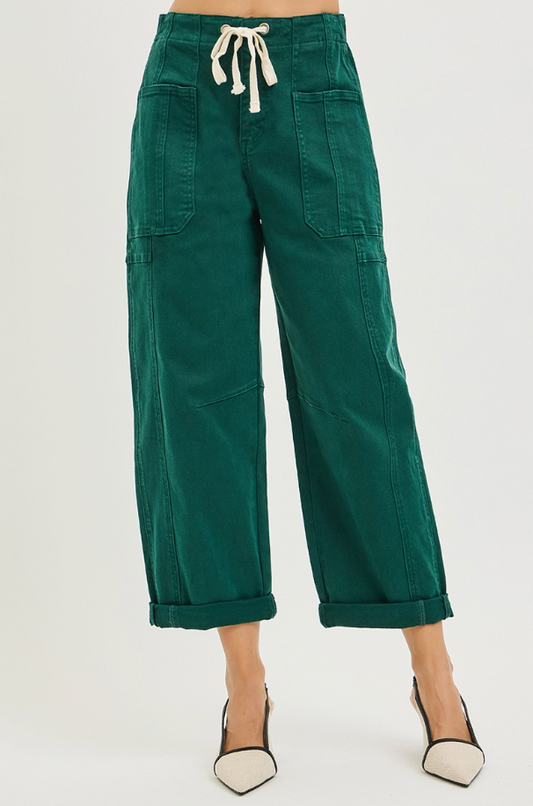 Ellie Hunter Green Barrel Pant by Risen