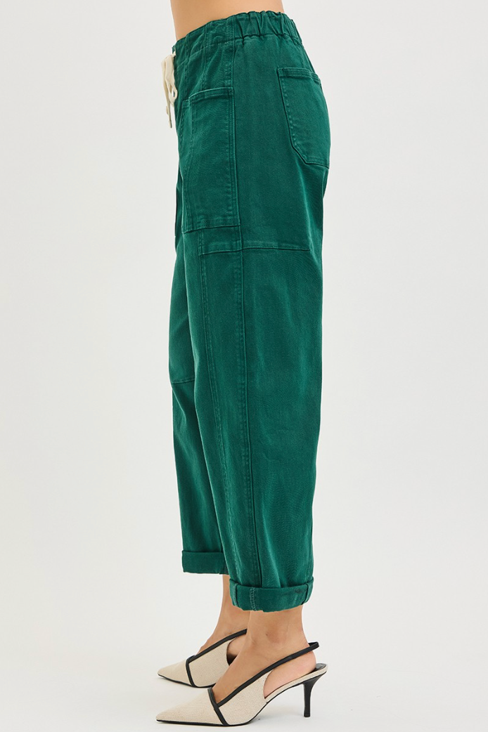 Ellie Hunter Green Barrel Pant by Risen