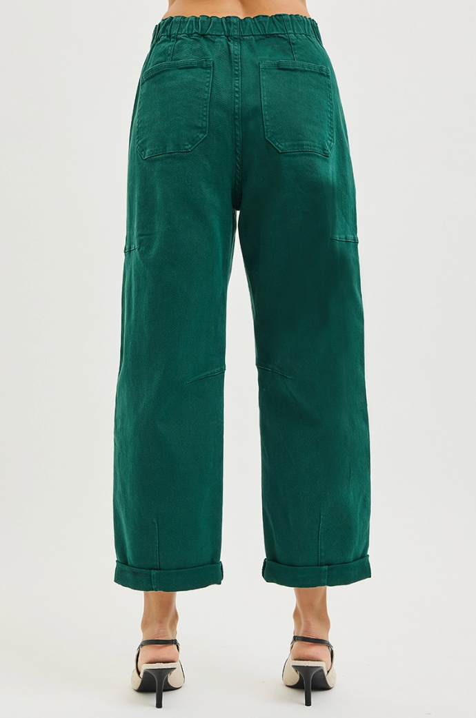 Ellie Hunter Green Barrel Pant by Risen