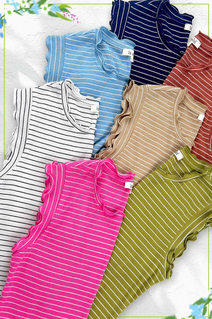 Effortless Ease Striped Tank Top in Clay
