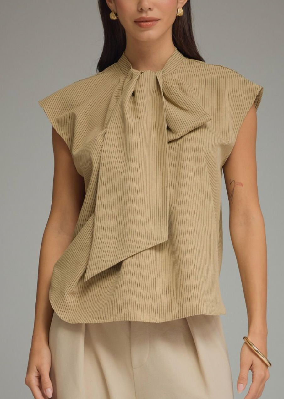That Girl Edgy Top in Camel