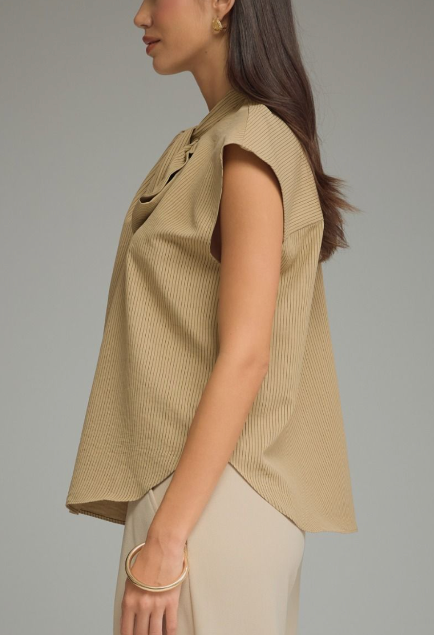 That Girl Edgy Top in Camel