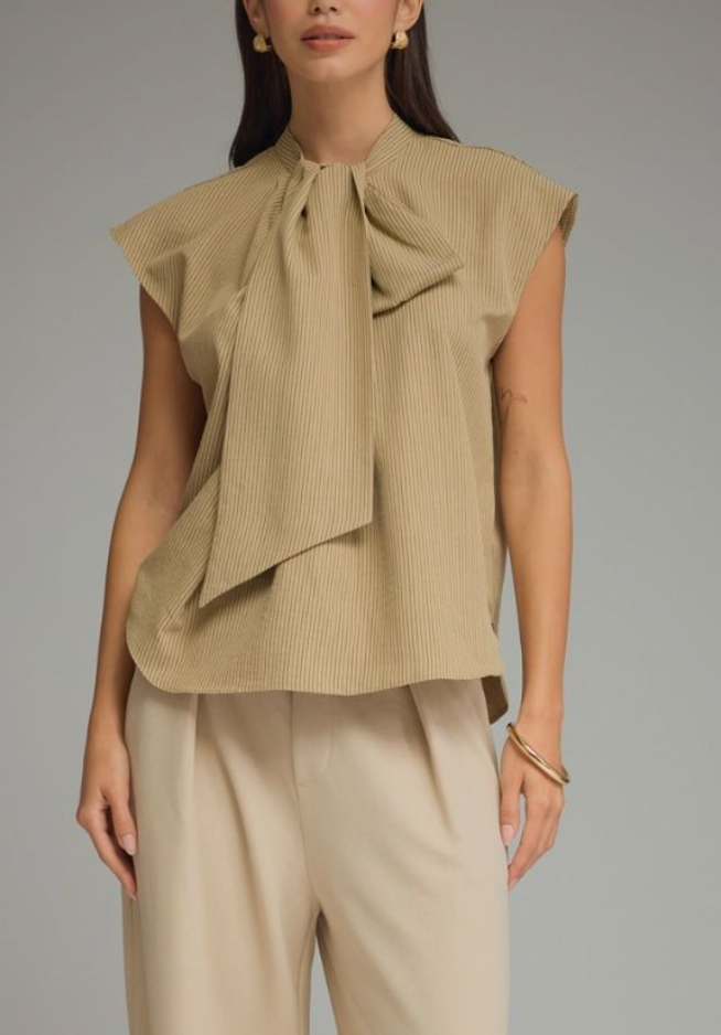 That Girl Edgy Top in Camel