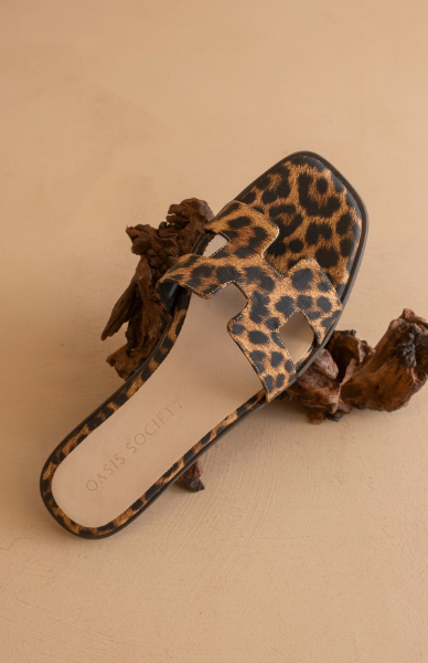 Everlee Leopard Sandal by Oasis Society