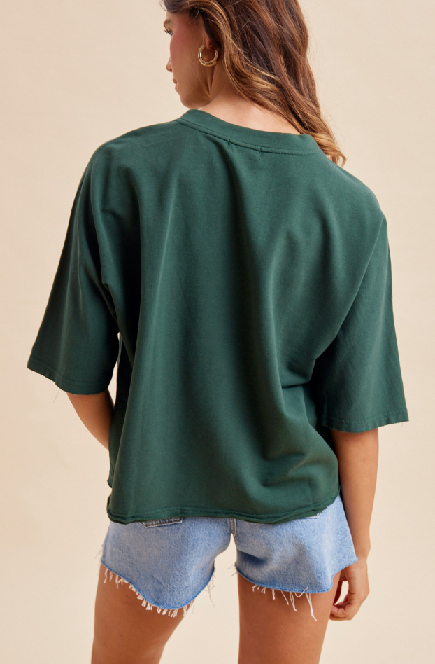 Patchwork Mallard Top in Hunter Green