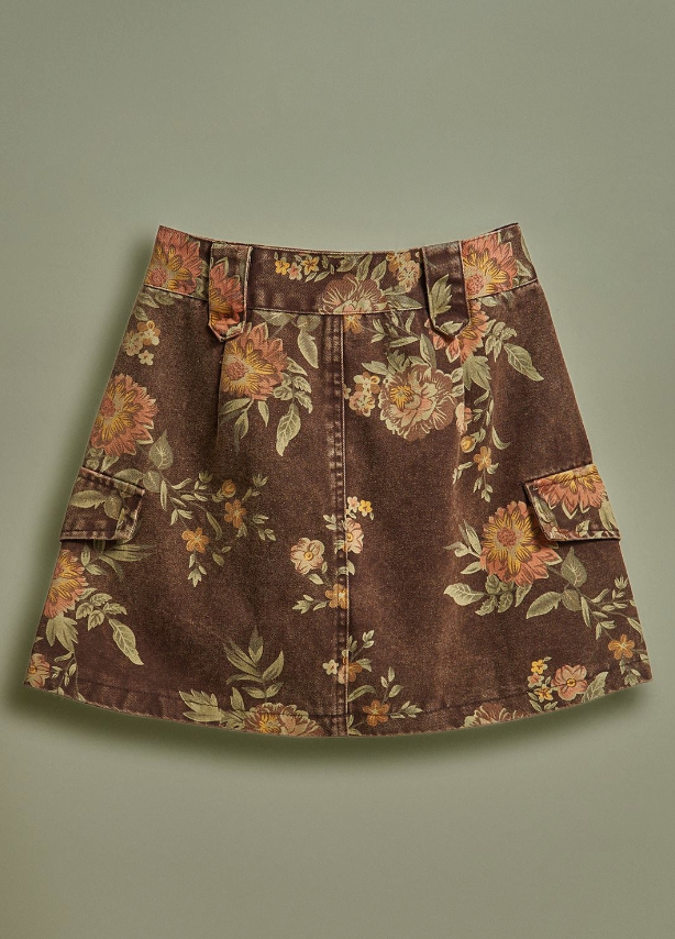 Vintage Floral Cargo Skirt