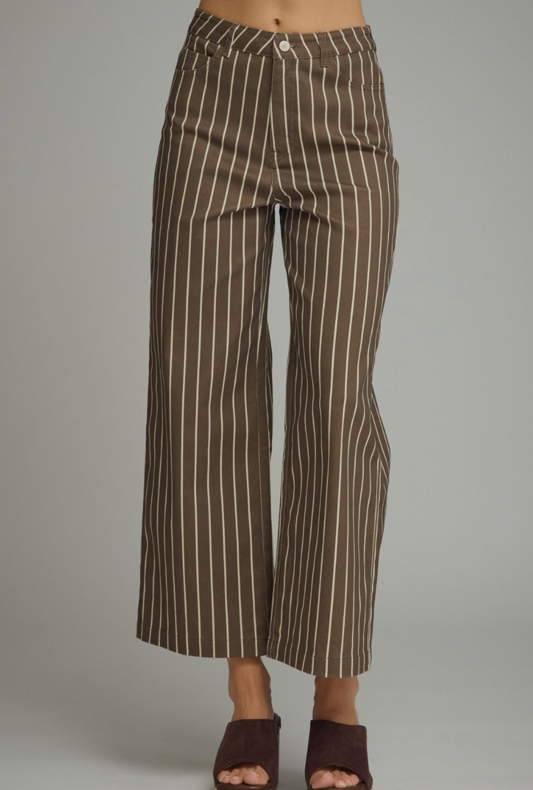 Fifth Avenue Striped Pants in Brown