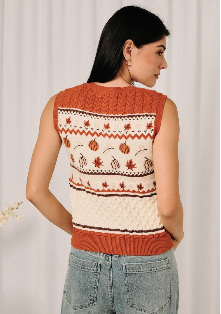 Embracing Autumn Sweater Vest Top