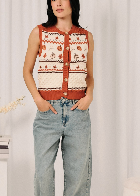 Embracing Autumn Sweater Vest Top