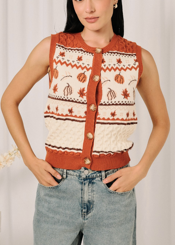 Embracing Autumn Sweater Vest Top