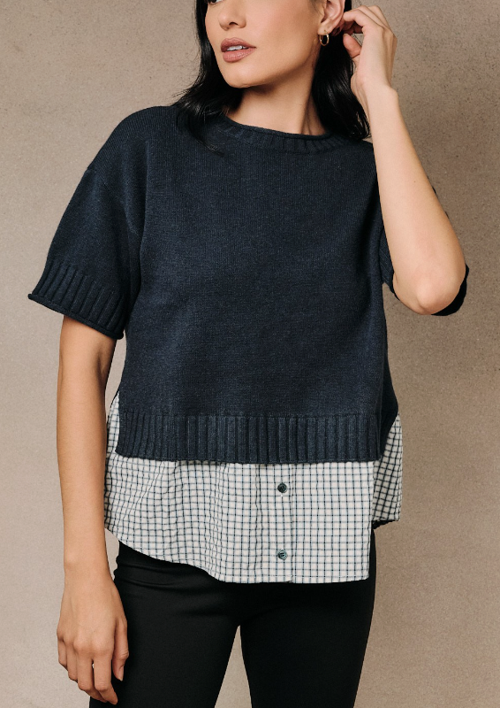 Elevated Ease Sweater Top in Navy