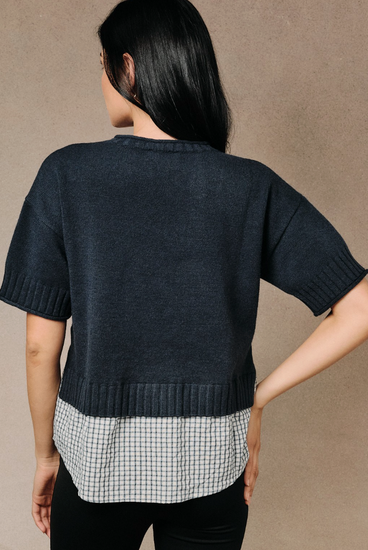 Elevated Ease Sweater Top in Navy
