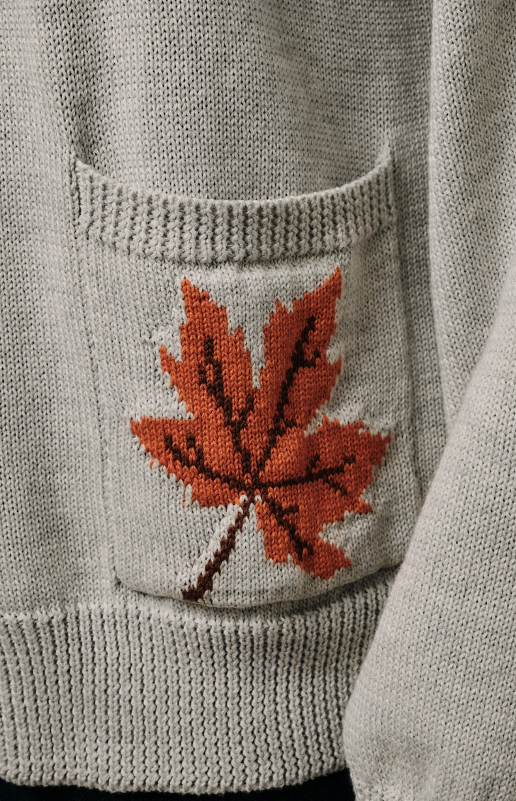 Autumn Happiness Cardigan in Grey