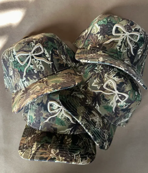 Cream Bow Camo Cap
