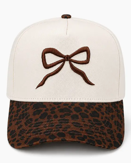 Sweet Bow Leopard Print Cap