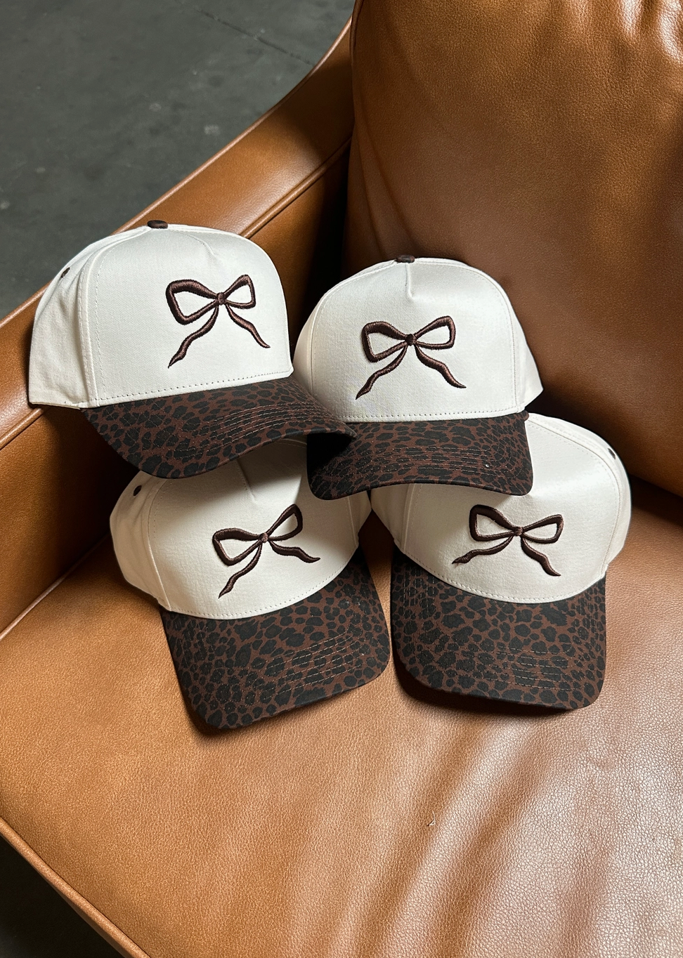 Sweet Bow Leopard Print Cap