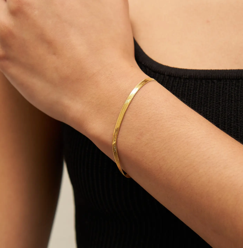 Brenda Grands Gold Herringbone Bracelet
