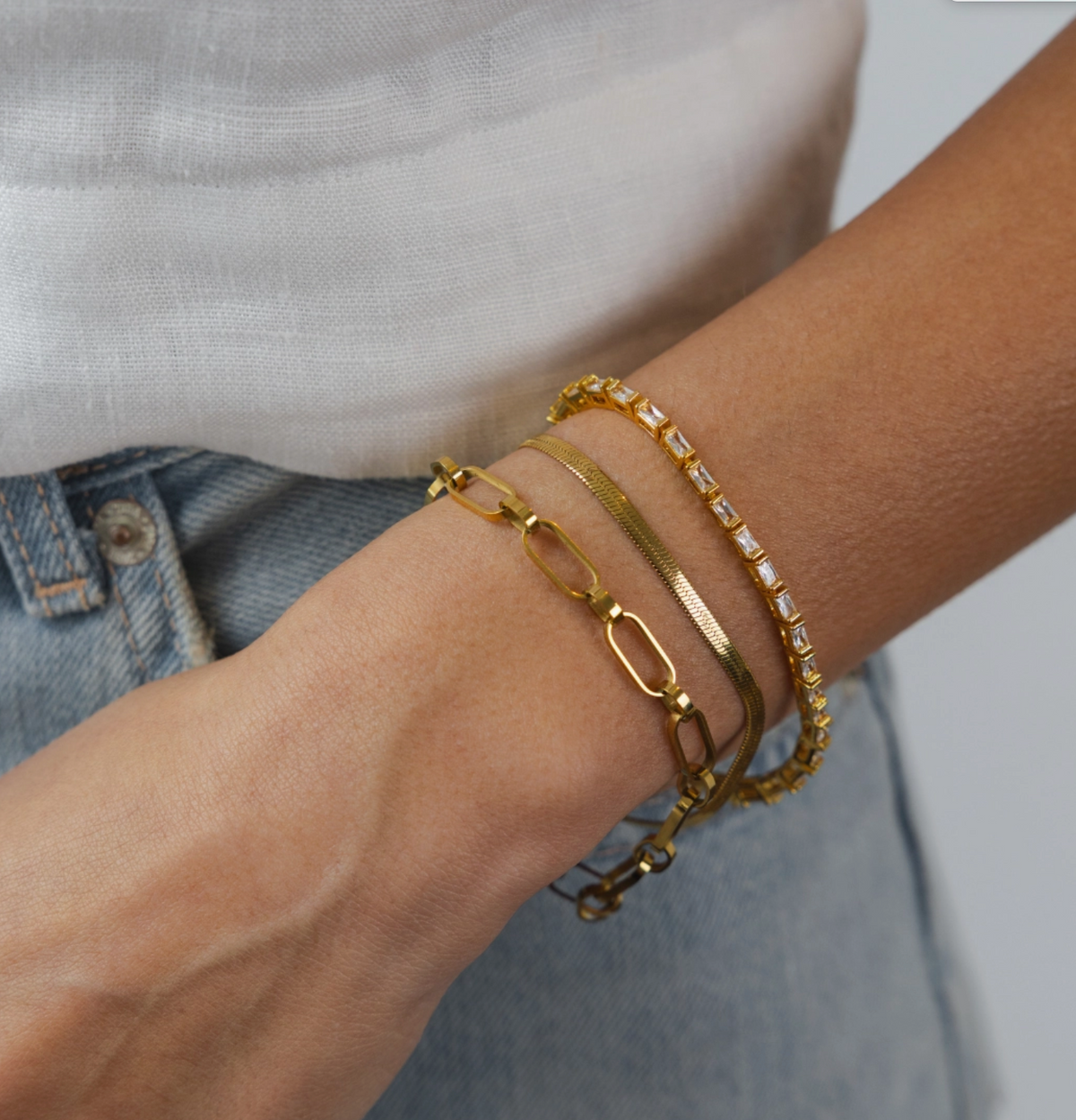Brenda Grands Gold Herringbone Bracelet