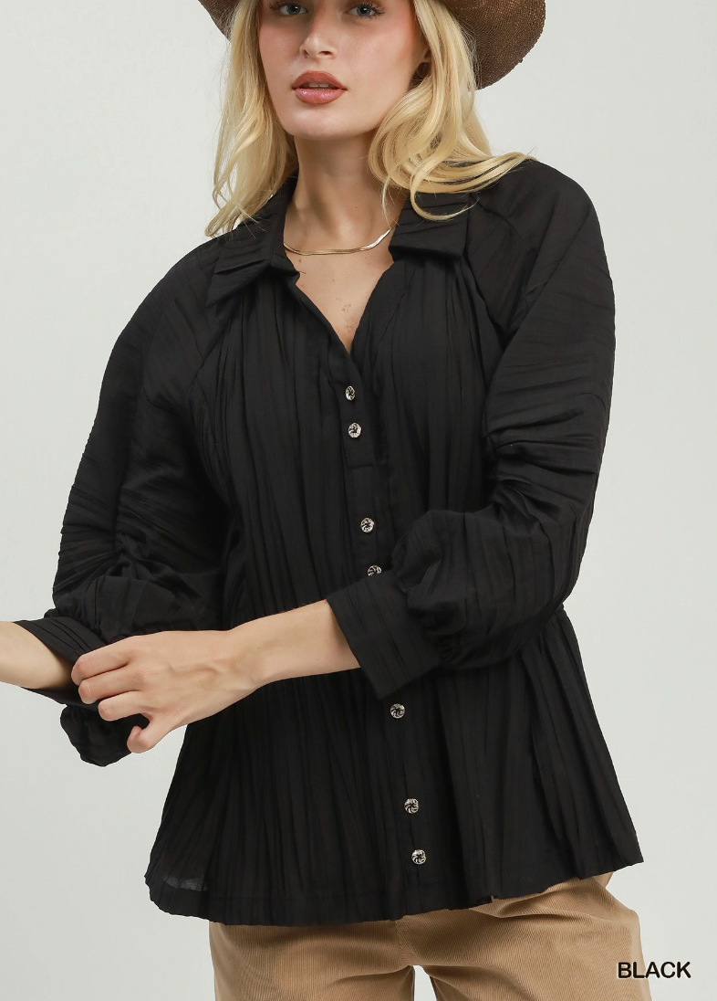 Cider Sippin' Textured Top in Black