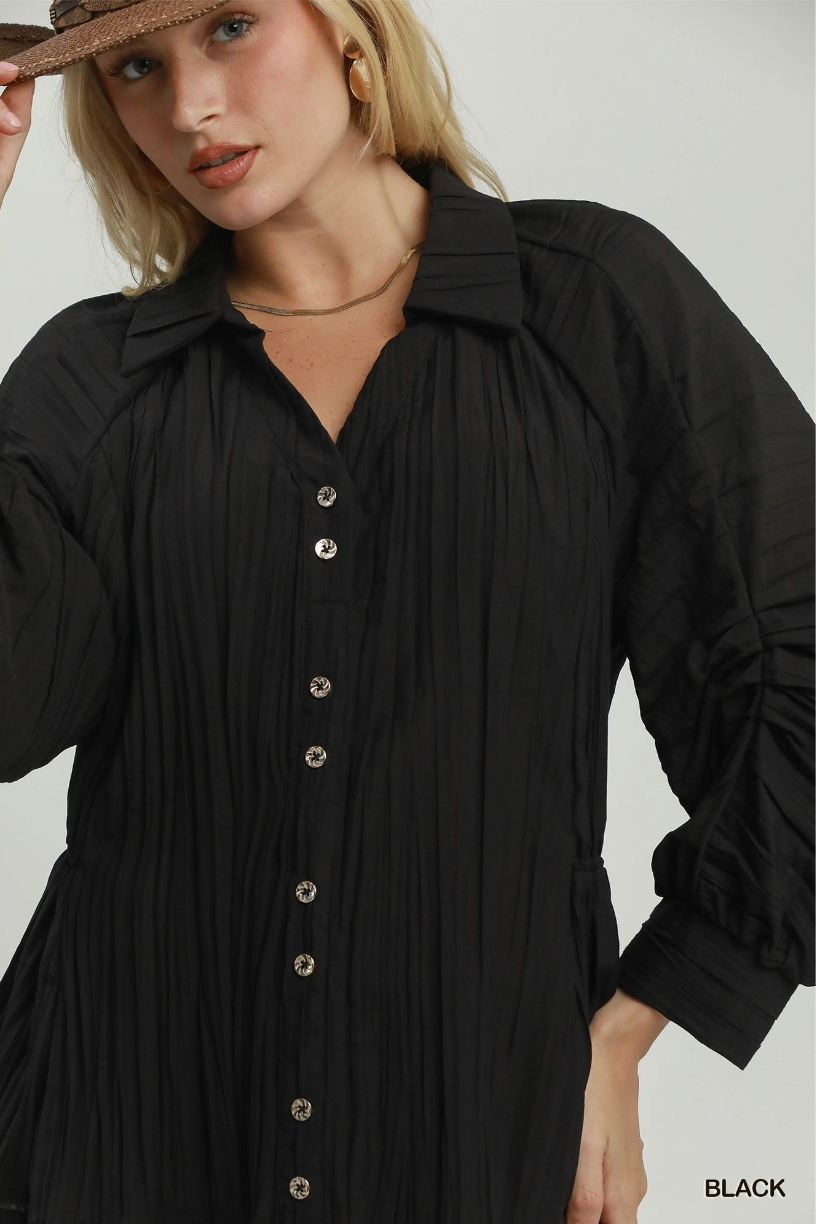 Cider Sippin' Textured Top in Black