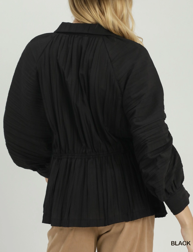 Cider Sippin' Textured Top in Black
