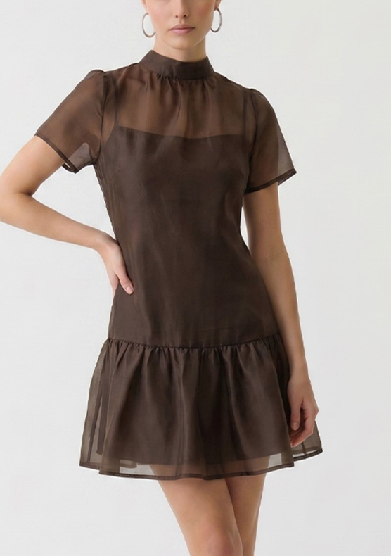 Delicate Delight Dress in Chocolate