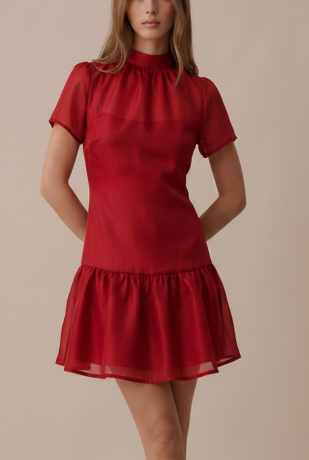 Delicate Delight Dress in Red