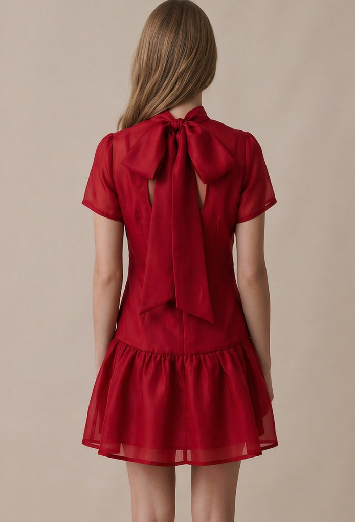 Delicate Delight Dress in Red