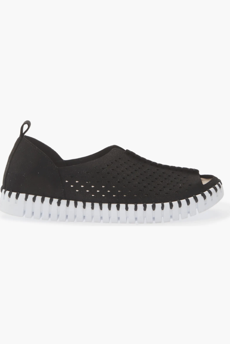Ilse Jacobsen Peep Toe Tulip Sneaker in Black