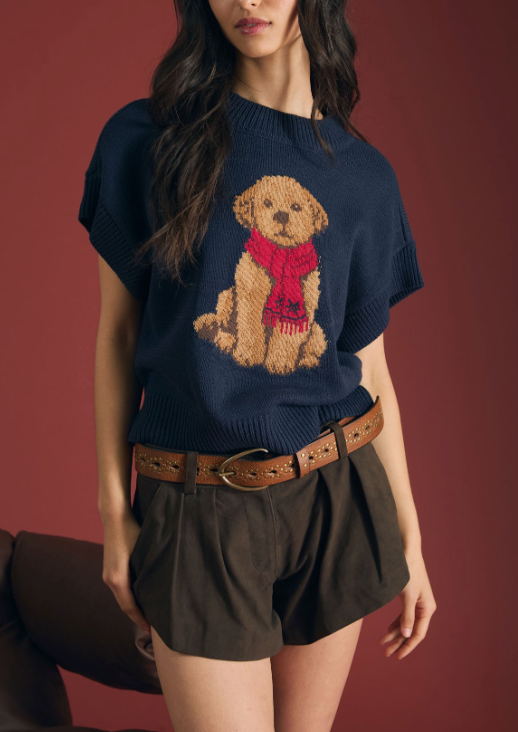 Winter Puppy Sweater in Navy