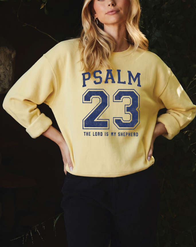 Psalm 23 Sweatshirt in Heather Green
